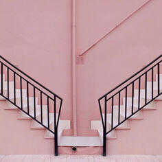 a pink staircase